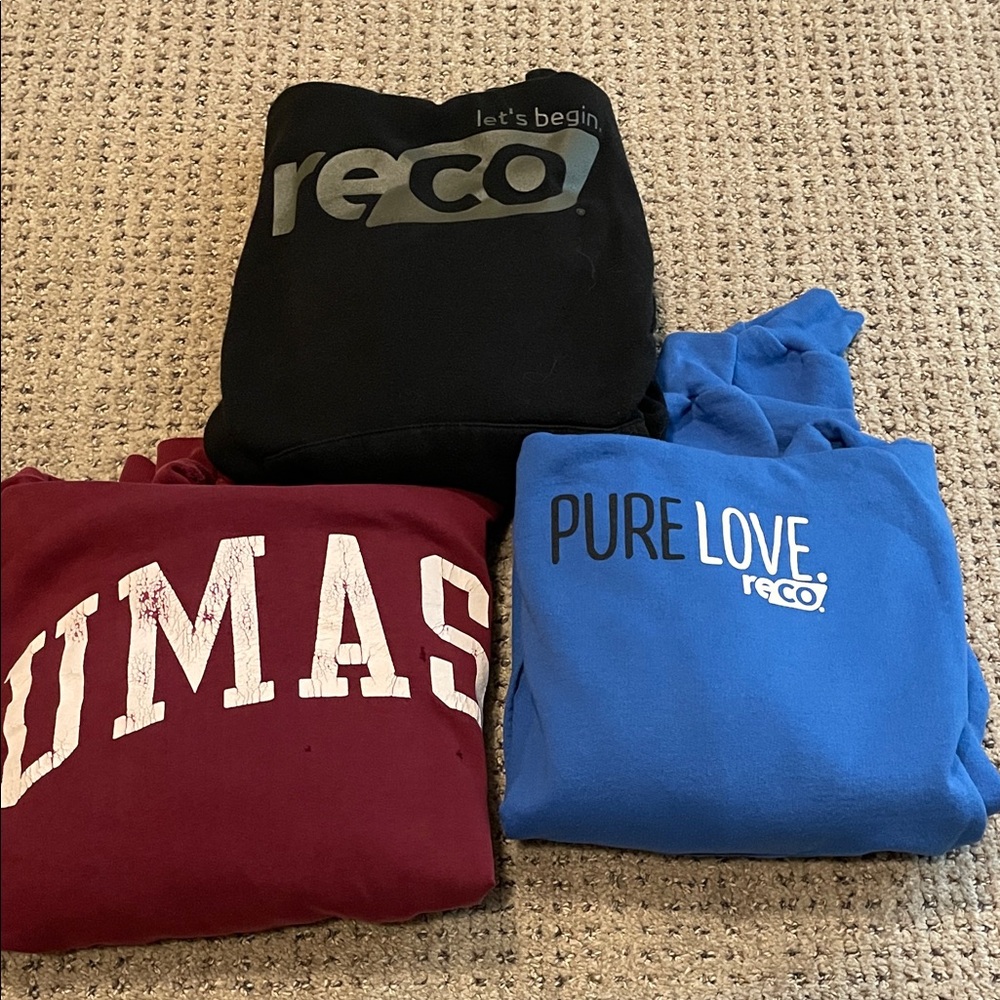 Set of THREE Comfy Sweatshirts + FOUR Long Sleeves Pullovers
